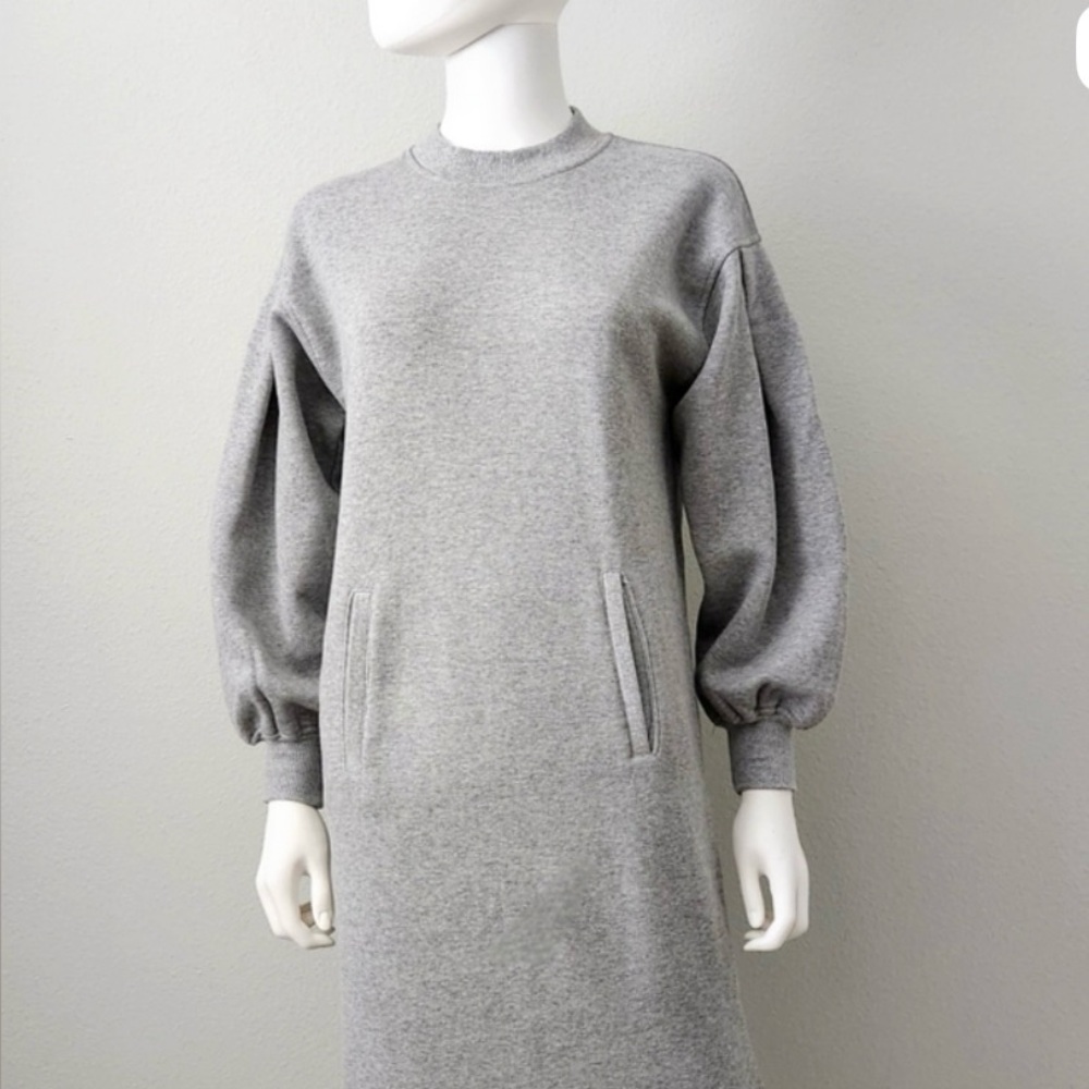 NWT Ann Mashburn Carmina Heather Gray Fleece Dress, size XS.